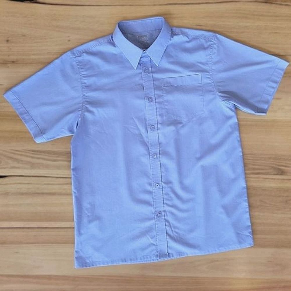 Light blue Aussie boys secondary school uniform short sleeve button-down